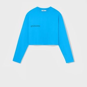 PANGAIA long sleeve crop top NWT sea blue